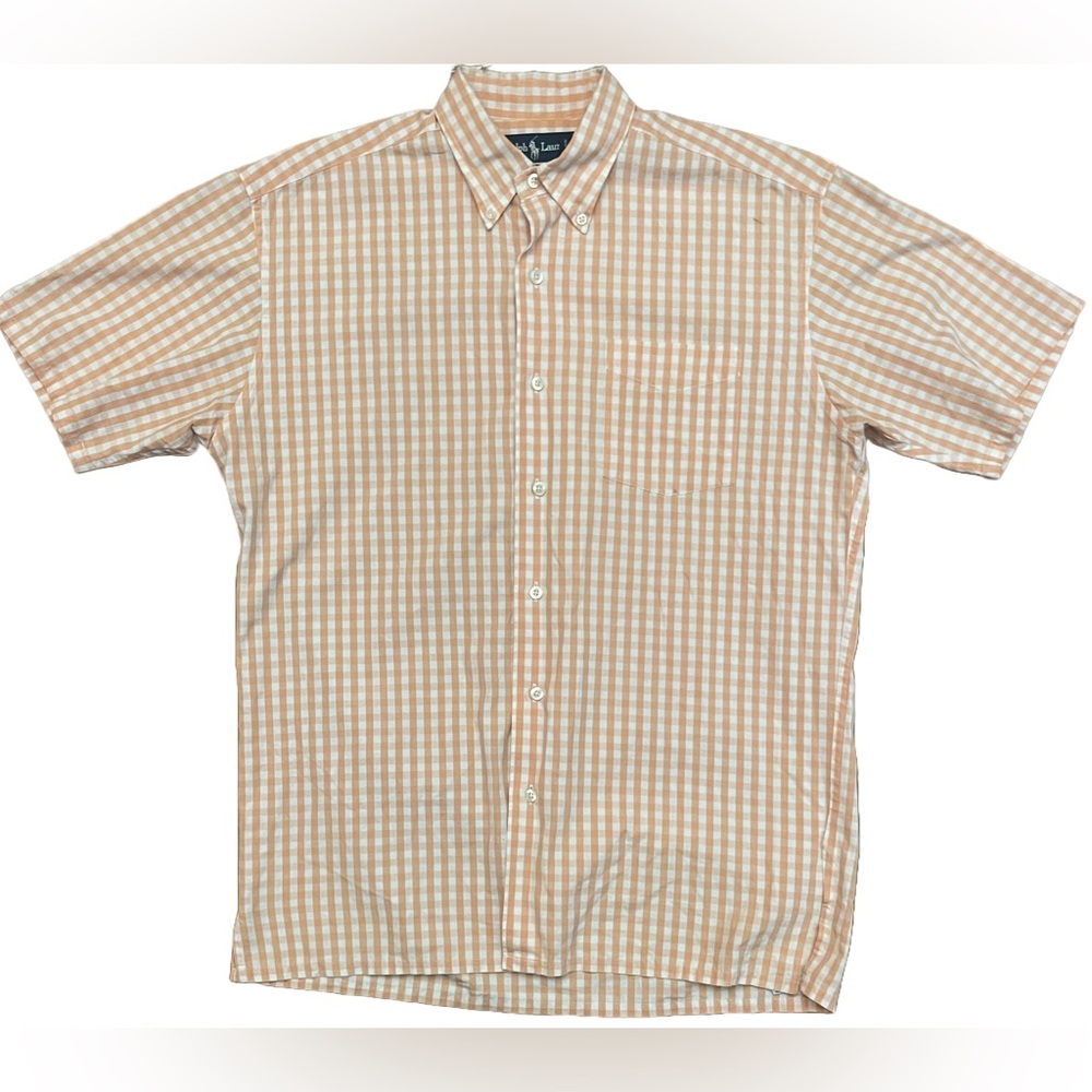 Ralph Lauren Orange and White Casual Button Down Shirt Small